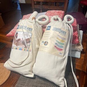 Bliss Cream Fringed Hammock Set